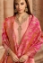 pink georgette embroidered straight churidar suit 12087