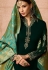 dark green georgette embroidered straight churidar suit 12083