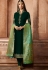 dark green georgette embroidered straight churidar suit 12083