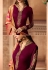 wine georgette embroidered straight churidar suit 12080