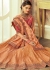 Peach brocade silk Indian wedding lehenga choli 7810