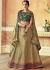 Green weaved silk Indian wedding lehenga choli 7812