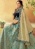 Sky blue Jacquard silk Indian wedding lehenga choli 7815