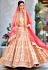 peach satin embroidered a line lehenga choli 9993