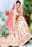 peach satin embroidered a line lehenga choli 9993