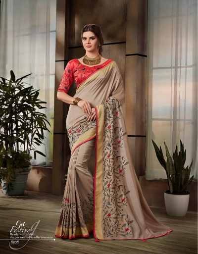 Party wear indian wedding designer saree 8708