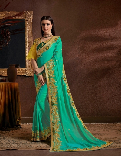 Party wear indian wedding designer saree 8503