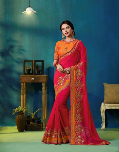 Party wear indian wedding designer saree 9309