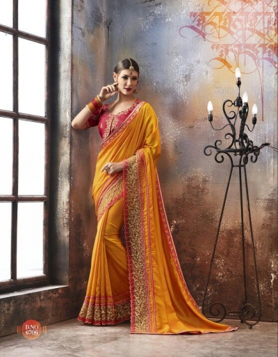 Party wear indian wedding designer saree 6706