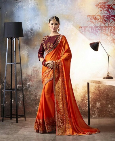 Party wear indian wedding designer saree 6703