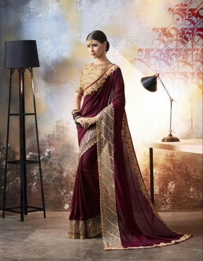 Party wear indian wedding designer saree 6702