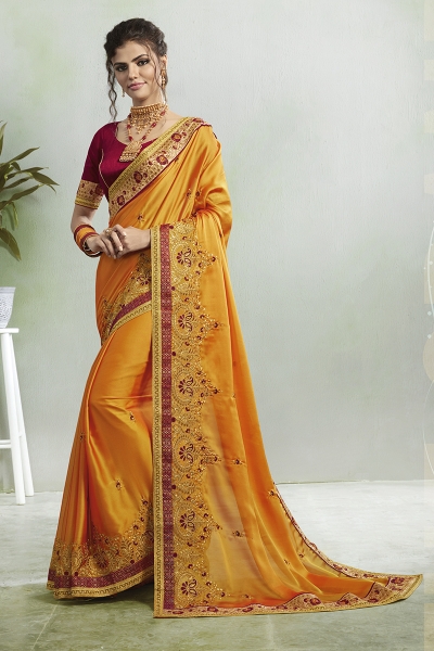 Party wear indian wedding designer saree 7302
