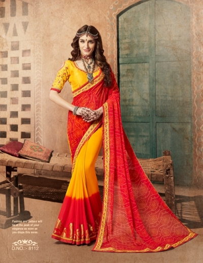 Party wear indian wedding designer saree 8112