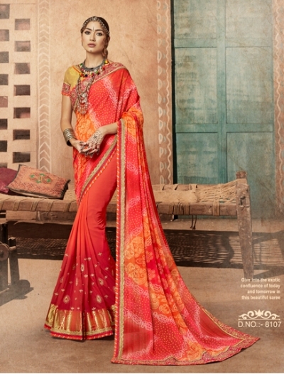 Party wear indian wedding designer saree 8107