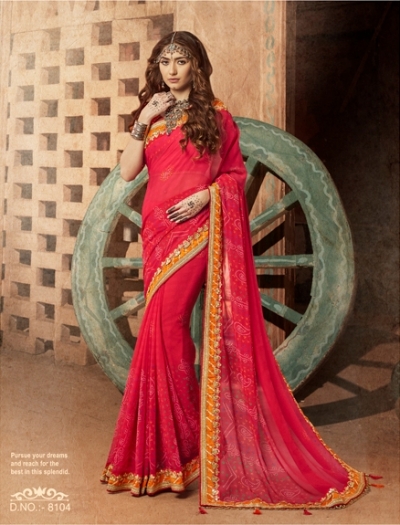 Party wear indian wedding designer saree 8104