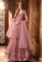 mauve net embroidered lehenga style anarkali suit 60005