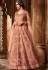 peach net embroidered lehenga style anarkali suit 60003