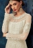 cream net embroidered long anarkali suit 7084