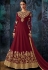 maroon georgette embroidered floor length anarkali suit 7081