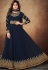 shamita shetty navy blue georgette embroidered party wear anarkali suit 8063