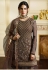 brown satin georgette embroidered sharara style pakistani suit 4050