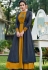 mustard silk party wear long gown 9007