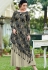 grey silk digital printed long gown 9006