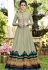 green shade silk digital printed floor length gown 9005