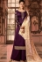 purple satin georgette embroidered pakistani palazzo suit 16006