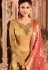 beige satin georgette embroidered pakistani palazzo suit 16003