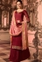 maroon satin georgette embroidered pakistani palazzo suit 16002