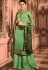 teal green satin georgette embroidered pakistani palazzo suit 16001