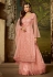 peach net kameez with palazzo 61005