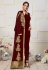 maroon faux georgette center slit anarkali suit 8002