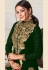 green faux georgette center slit anarkali suit 8003