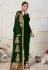 green faux georgette center slit anarkali suit 8003