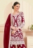 red georgette sharara style suit 28003