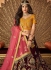 Wine mustard  embroidered a line wedding lehenga 13235