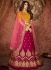 Pink mustard embroidered a line wedding lehenga 13236