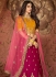 Pink mustard embroidered a line wedding lehenga 13236