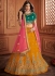 Green mustard embroidered a line wedding lehenga 13237