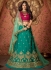 Green embroidered a line wedding lehenga 13239