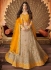 Beige yellow embroidered a line wedding lehenga 13240