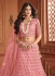 Pink embroidered a line wedding lehenga 13241