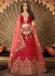 Red embroidered a line wedding lehenga 13242
