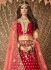 Red embroidered a line wedding lehenga 13242