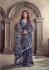 Navy blue net moti and sequence party wear saree