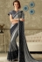 grey embroidered lycra saree with dupion silk blouse 10717