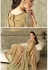 beige embroidered lycra saree with dupion silk blouse 10709