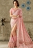 pink embroidered lycra fancy net saree with raw silk blouse 10707